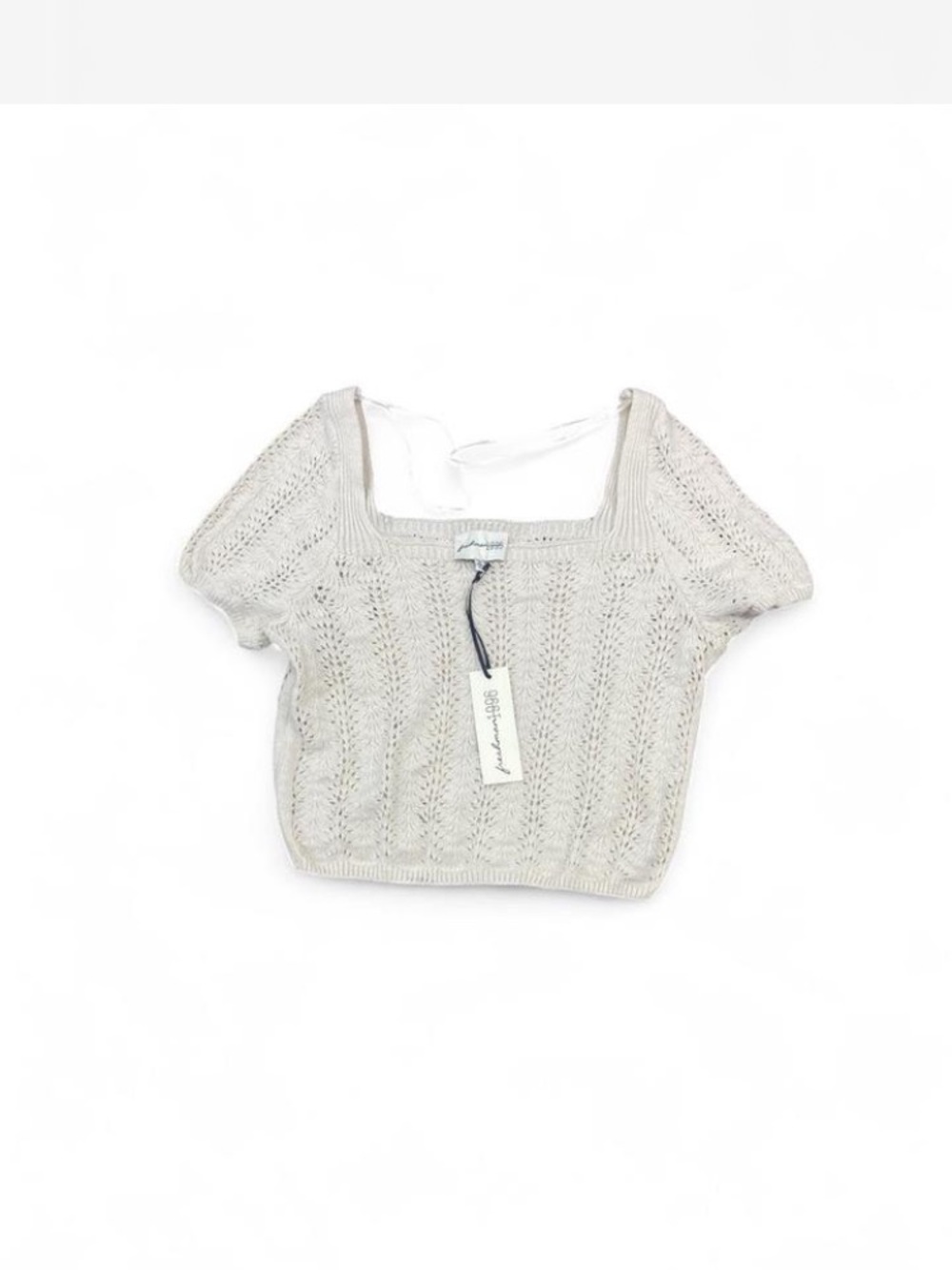 Freshman cream knit sweater top size medium NEW